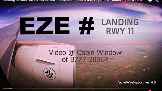 Landing @ BUENOS AIRES - Ezeiza Intl airport (EZE/SAEZ) Argentina # Cabin window view