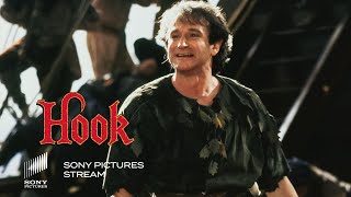Peter Pan stands up against his enemy Captain Hook | Hook | Sony Pictures– Strea
