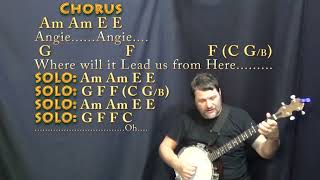 Angie Rolling Stones Banjo Cover Lesson In Am With Chordslyrics