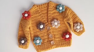 Crop Hirka Modeli̇ Yapilişiçi̇çekli̇ Hirka Yapilişitiğ İşi̇ Crop Hirka9-12 Ay İçi̇n