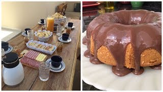 Café da manhã de aniversário | Bolo de cenoura | Mesinha ao ar livre!