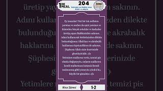 204 - 4. Cüz - Nisa Suresi 1-2. Ayetler - 1 Dakika Meal - Ehlinden Dinle