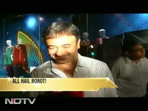 Stars at the screening of Rajini's Robot