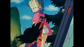 Goku le levanta la falda a Bulma y le ve las bragas ( Escena eliminada )( ULTRA 
