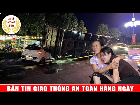 Bản tin giao thông an toàn 20/4/2021: Xe tải đè bẹp xe con, 2 bố con nhanh chân thoát chết