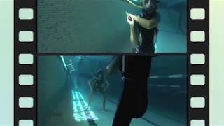 Entraînement tennis sous l'eau avec Charlène Seateun. Entrenamiento tenis bajo el agua
