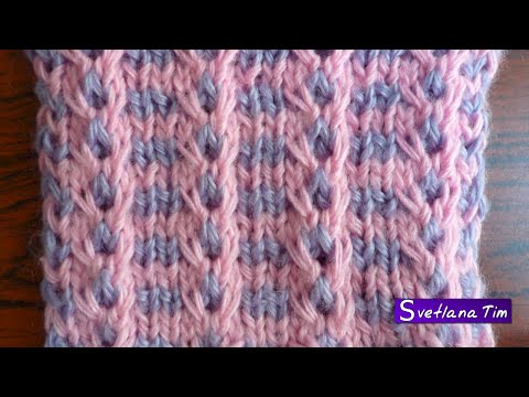Вязание косы из двух цветов 51