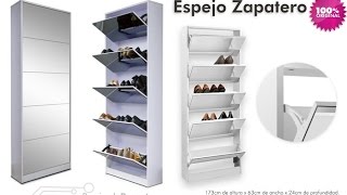 Mueble Zapatero con Espejo capacidad para 20 pares - aPreciosdeRemate