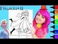 Coloring Frozen 2 Elsa & Anna Crayola Coloring Page Prismacolor Markers | KiMMi THE CLOWN