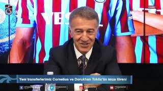 Trabzonspor, Yeni Transferleri Dorukhan Toköz Ve Andreas Cornelius Için Imza Töreni Düzenledi
