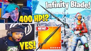 Streamers Use *NEW* INFINITY BLADE SWORD! (MELEE WEAPON) - Fortnite FUNNY Moments
