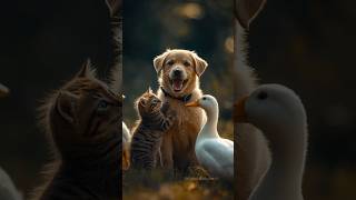 Ducks Adorable Response To Kitten And Dog Hug Amazes All