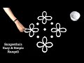 Easy Rangoli with 7X1 Dots | Flower Designs | Rangoli Kolam | Ugadi | Easy & Simple Rangoli #1095