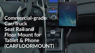 Macally CARFLOORMOUNT Commercial-grade Car/Truck Seat Rail and Floor Mount for Tablet and Phone