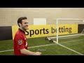 Man Utd's Juan Mata takes on the bwin Corner Kick Challenge