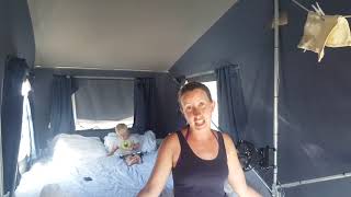 Internal clothes line in our Cub Camper!
