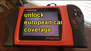 Snap On Modis European Car Coverage Activation