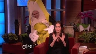 megan fox gets scared by a giant banana
