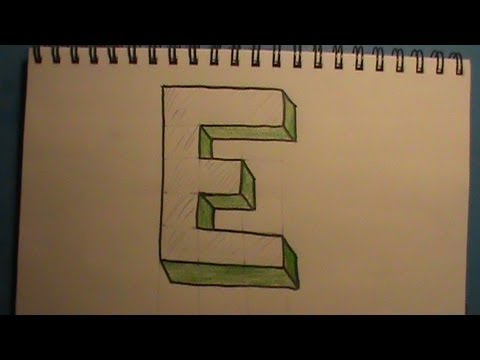 How to Draw the Letter E in 3D - YouTube