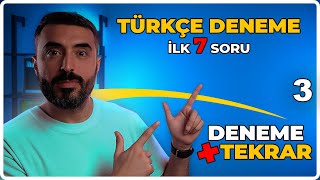 Türkçe Deneme Çözümü 3 Ösym Ayarinda İlk 7 Soru Dil Bilgisi Denemesi Tyt Türkçe 2025