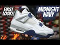 FIRST LOOK!! JORDAN 4 MIDNIGHT NAVY THESE WILL BE TROUBLE!!