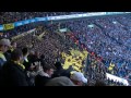 S04 vs Borussia Dortmund: Pyro der BVB Fans im Gästeblock beim Revierderby auf Schalke