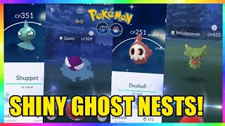 BEST SHINY GHOST NESTS in Pokemon Go! GASTLY - MISDREAVUS - DUSKULL & SHUPPET