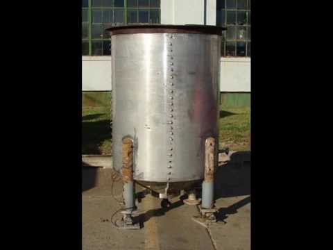375 gallon stainless steel conical bottom vertical tank