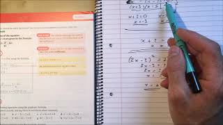 9 Solving Quadratic Equations Chapter 2 section 1 Edexcel Pure AS Level Maths