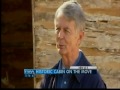 Historic log cabin on the move