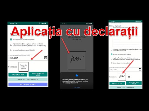 Aplicația ANDROID cu DECLARAȚIA PE PROPRIA RĂSPUNDERE – toate modelele de declarație