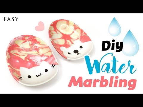 CUTE DIY Water Marble Plates!! Inspired by Watermarble Nails!