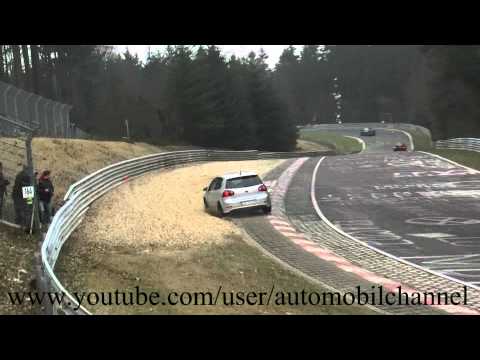 Auto Racing Accidents on Nordschleife Nurburgring Vw Golf R32 Crash Accident Unfall Br  Nnchen