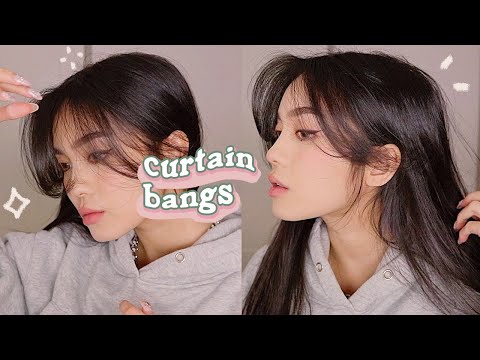 HOW TO STYLE CURTAIN BANGS + LAYERS  ð« HAIR TUTORIAL - YouTube