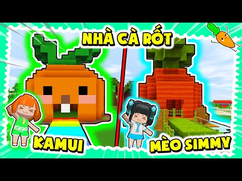 KAMUI THỬ THÁCH 24H CÙNG MÈO SIMMY XÂY NHÀ CÀ RỐT SIÊU CUTE TRONG MINI WORLD | BỘ ĐÔI CUTE HERO TEAM