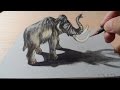 Trick Art, How I Draw a 3D Mammoth