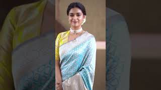 Keerthi Suresh In Lovely Blue Saree Whatsapp Status