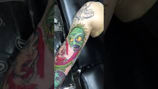 Tim Burton sleeve in progress by Gary Dressler