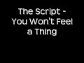 The Script - You Won't Feel a Thing with Lyrics