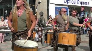 "Spanish Eyes" performed by Scottish tribal band Clanadonia in the City of Perth, Scotland Aug 2018