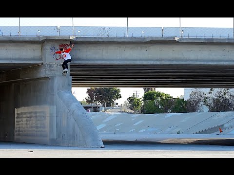 Sketchy Skateboard DROP IN at LA Firestone Ditch - Behind The Clips - Dave Lovi