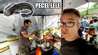 Endonezya Jakartada Popüler Sokak Yemeklerinden Pecel Lele Yayın Balığı, Catfish Yi Yiyorum