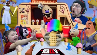 ICE SCREAM in Hello Neighbor! (Scary Party MOD with Granny, Baldi, Bendy & More)