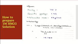 Prepare 1 Molar Hno3 Solution 1M Nitric Acid Solution Preparation Solution Preparation