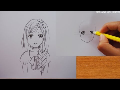 สอนวาดรูป ใบหน้าการ์ตูน ผู้หญิง | How to draw face