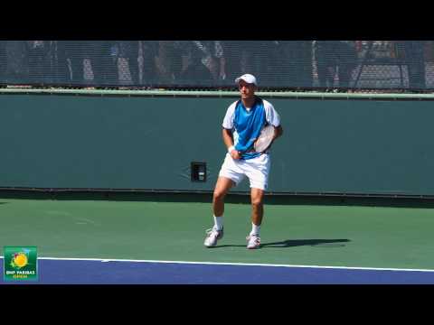 Nikolay ダビデンコ playing practice points in slow motion HD -- Indian Wells Pt． 22