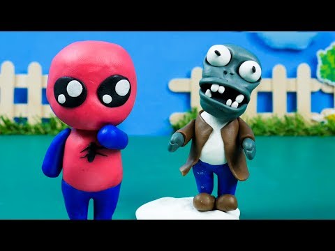 ยำการ์ตูน ep.1 - ซอมบี้ สไปเดอร์แมน ไอ้แมงมุม ซุปเปอร์ฮีโร่ แป้งโดว์ play doh stop motion| kids DD