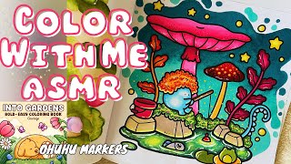 Color With Me Asmr Coco Wyo Into Gardens Using Ohuhu Markers Lofi Coloring Session