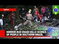 Bus crashes over cliff in Brazil killing up to 51 people outside Joinville in Santa Catarina state