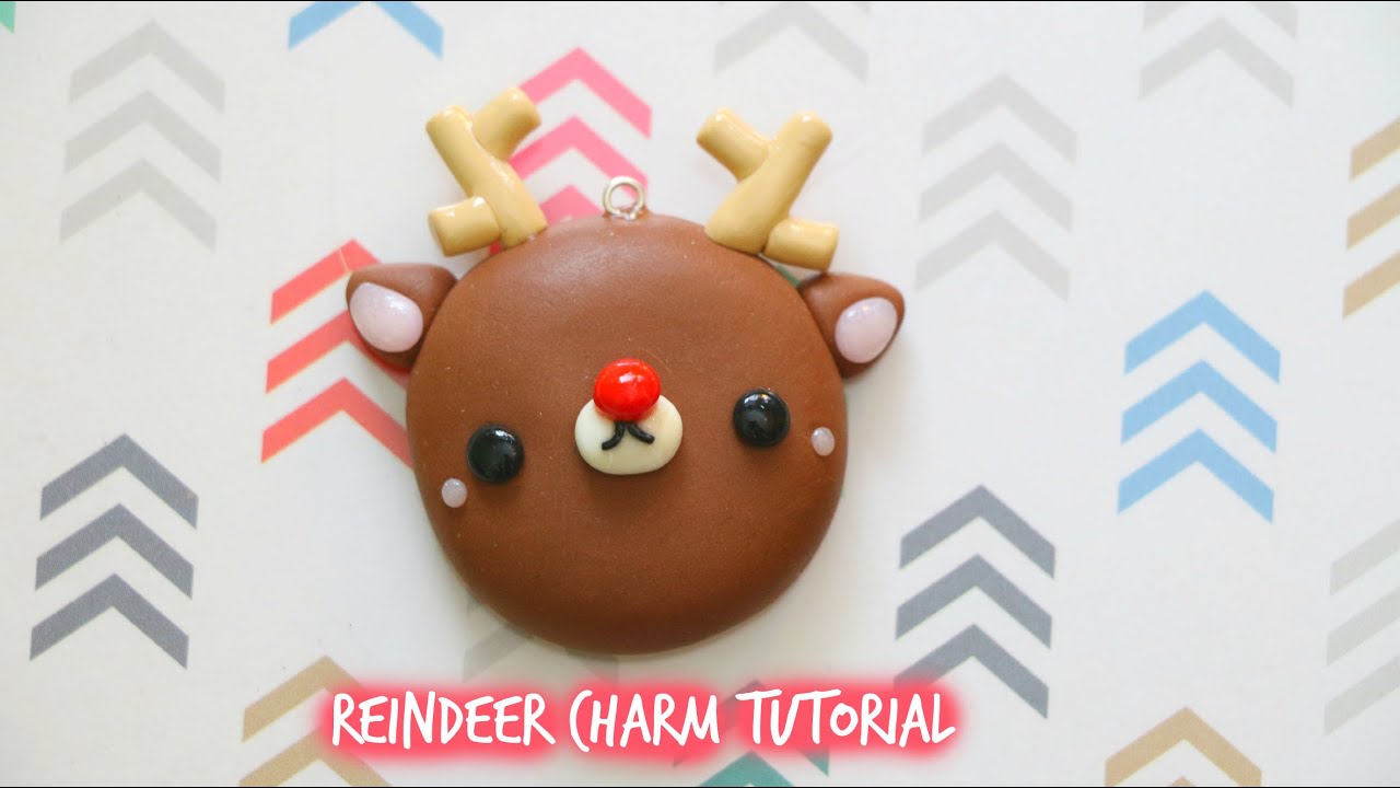 Polymer Clay Reindeer Mirror Charm Tutorial YouTube